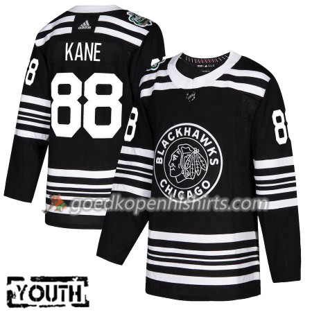 Chicago Blackhawks Patrick Kane 88 2019 Winter Classic Adidas Zwart Authentic Shirt - Kinderen